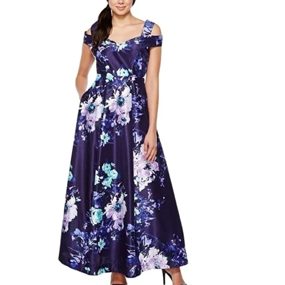 NWT Sangria purple floral dress with pockets Sz. 4 - Picture 2 of 7